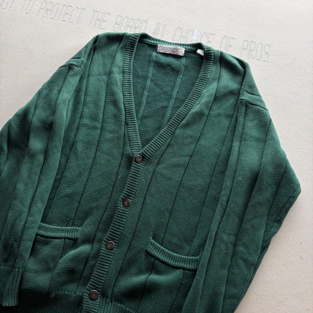 Vintage 90s Forest Green John Ashford Cardigan Sweater